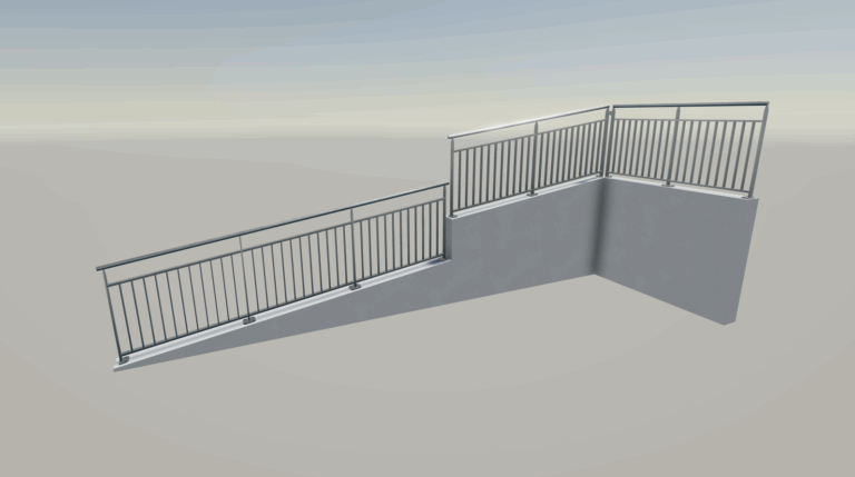 vue 3d garde corps métallique