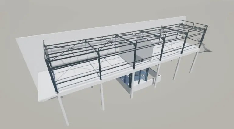 dessin 3d chantier charpente métallique